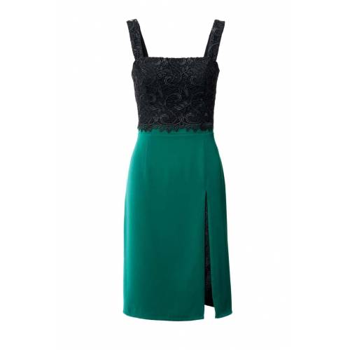 Elegant green and black lace dress by ASHLEY BROOKE fashion