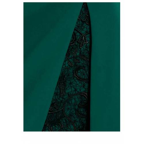 Elegant green and black lace dress by ASHLEY BROOKE details