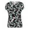 Chalou women's plus size short sleeve blouse - Bernadine leaves, front details