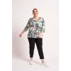 Ladies' blouse plus size with a modern print Chalou - Bettina multicolor, front stylisation
