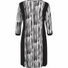 Womens dress plus size with 3/4 sleeves Chalou- black and white Christiane, back