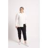 Women's trousers with waistband, Plus Size, CHALOU  Emmi- black, stylisation with white shirt