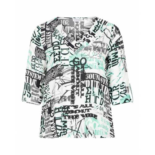 Ladies' blouse plus size with a modern print Chalou - Bettina multicolor, front