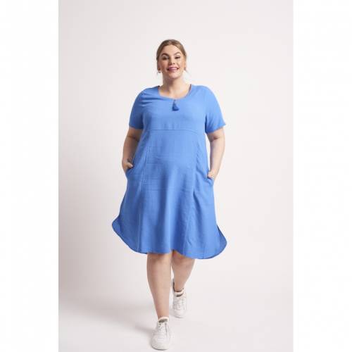 Chalou Berry women's dress plus size with short sleeves - blue, stylisation