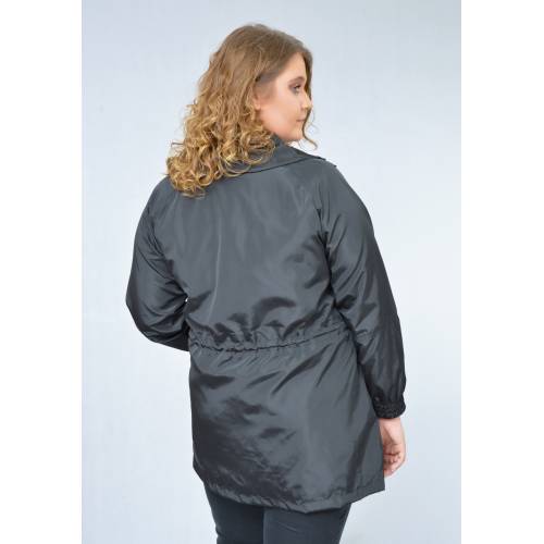 Womans jacket plus size Chalou-black Gratia, back stylisation