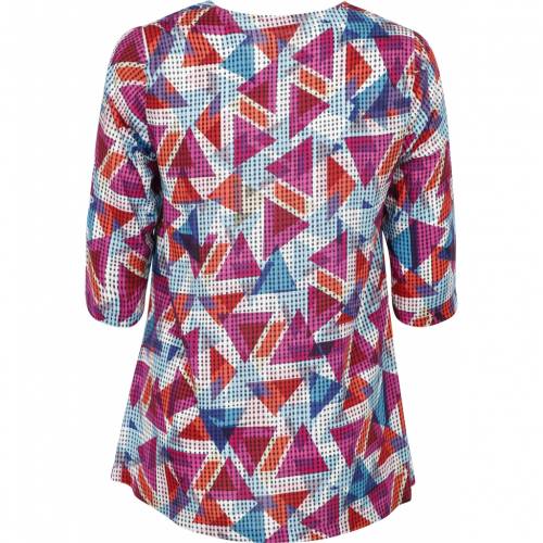 Chalou Anastasie women's tunic with 3/4 sleeves - geometric patterns, multicolour, back