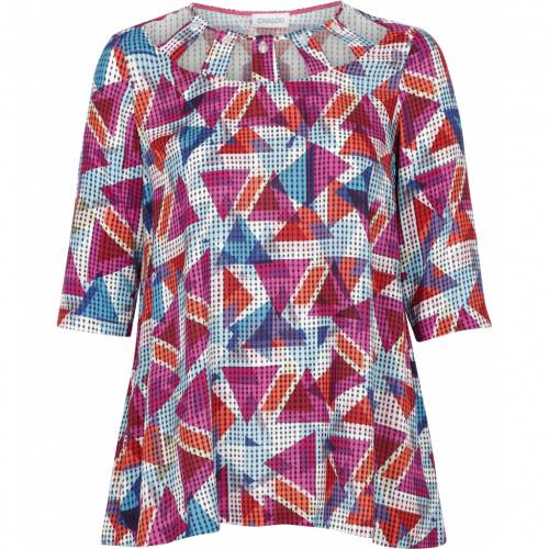 Chalou Anastasie women's tunic with 3/4 sleeves - geometric patterns, multicolour, front