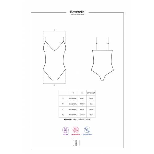 OBSESSIVE one-piece Beverelle swimming costume, table sizes