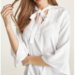 Ladies' blouse with neck tie Heine - white